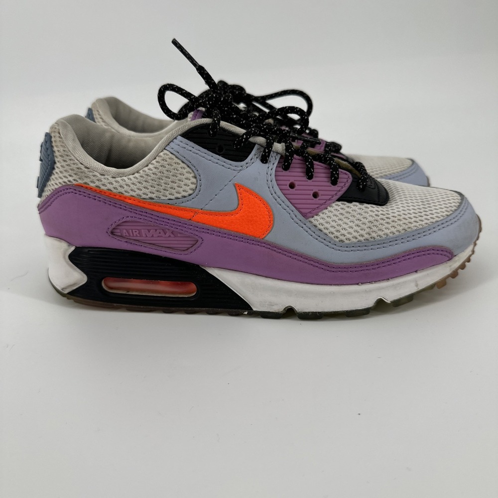 Nike Air Max 90 Womens Size 9 Purple Orange Grey Sneakers CW6029-100